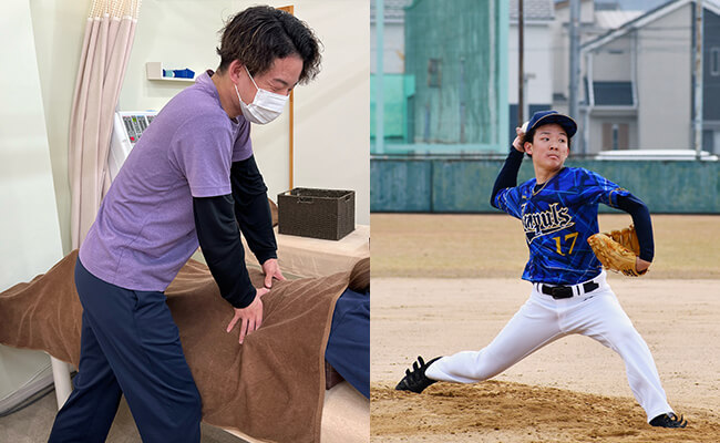 男性スタッブと少年野球